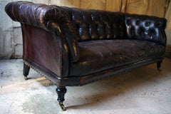 A Good Edwardian Button-Back Leather Upholstered Chesterfield Sofa c.1900