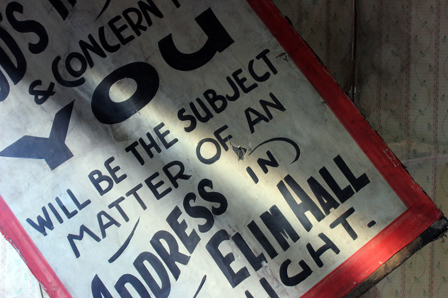 A Double-Sided Scottish Elim Pentecostal Church Movement Placard c.1930-50
