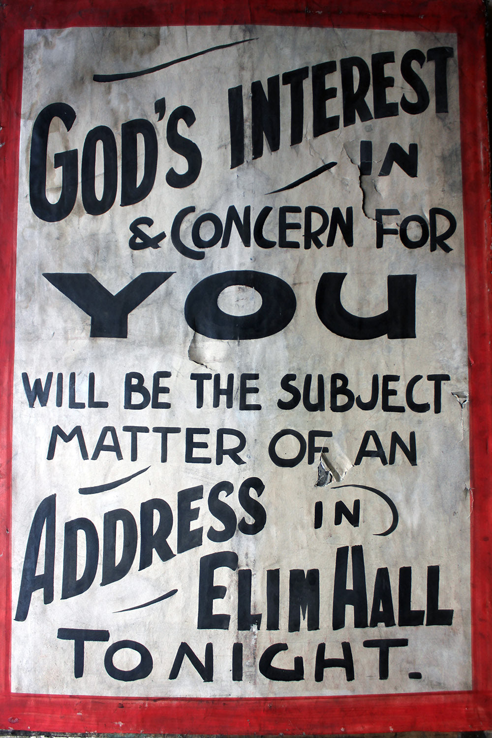 A Double-Sided Scottish Elim Pentecostal Church Movement Placard c.1930-50