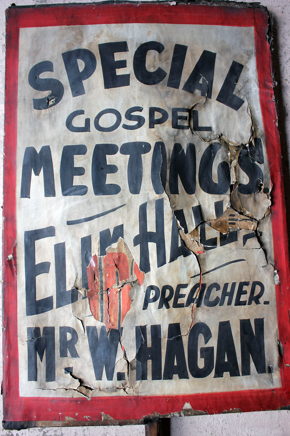A Double-Sided Scottish Elim Pentecostal Church Movement Placard c.1930-50