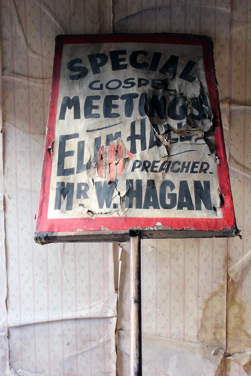 A Double-Sided Scottish Elim Pentecostal Church Movement Placard c.1930-50