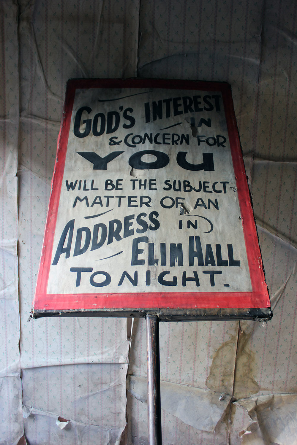 A Double-Sided Scottish Elim Pentecostal Church Movement Placard c.1930-50