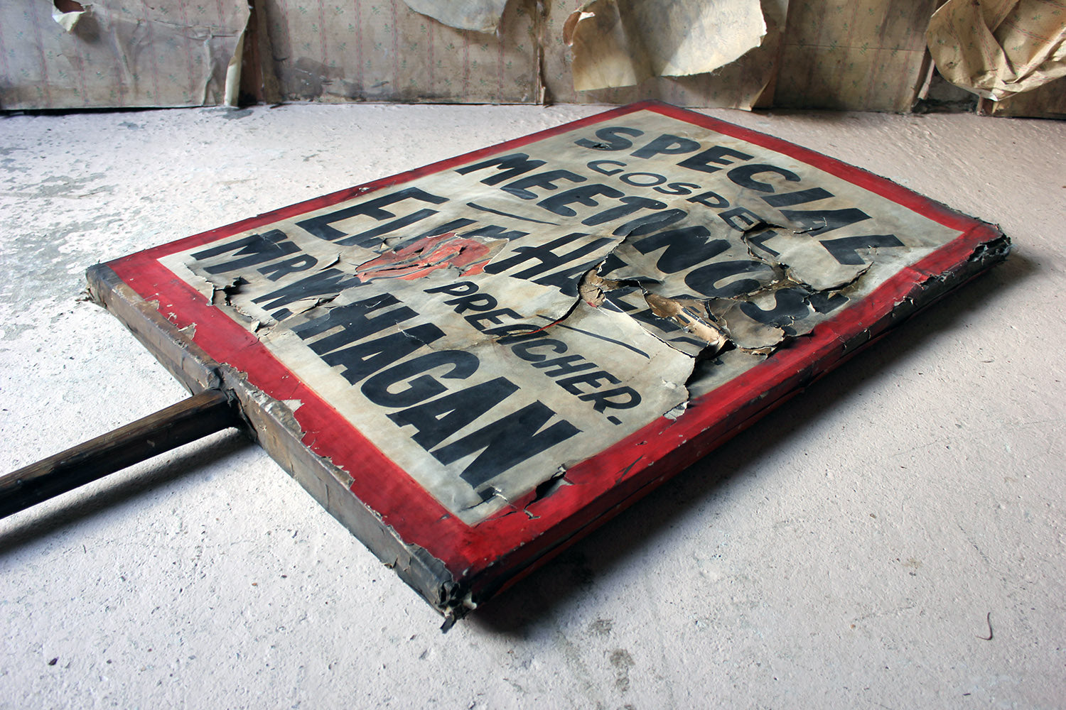 A Double-Sided Scottish Elim Pentecostal Church Movement Placard c.1930-50