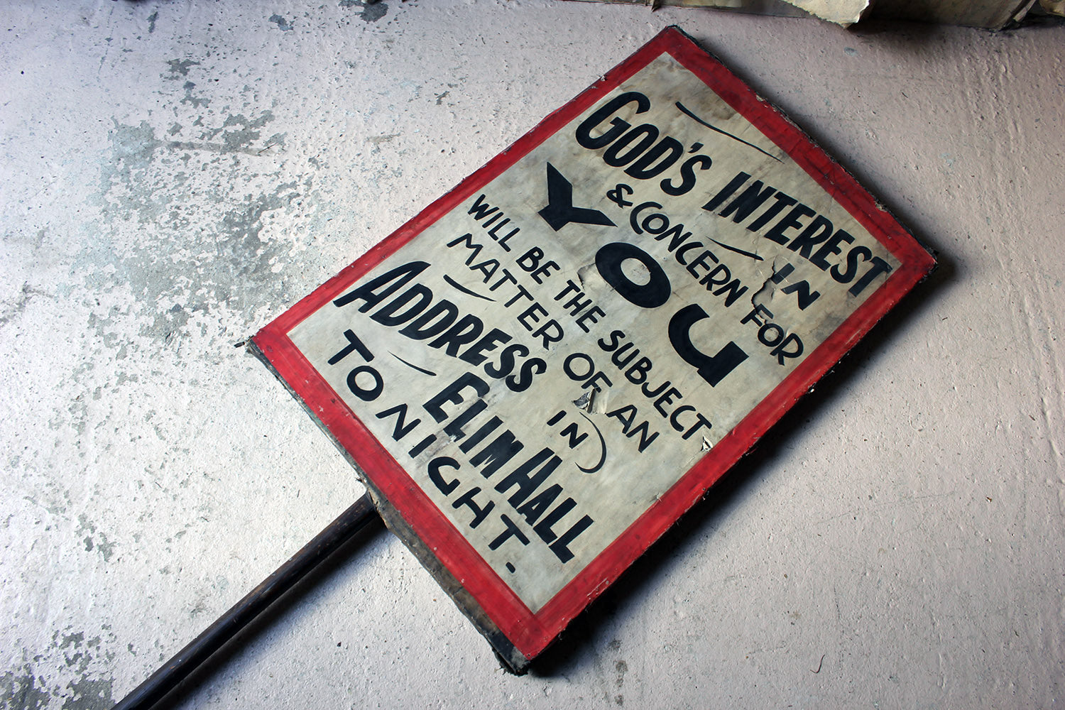 A Double-Sided Scottish Elim Pentecostal Church Movement Placard c.1930-50