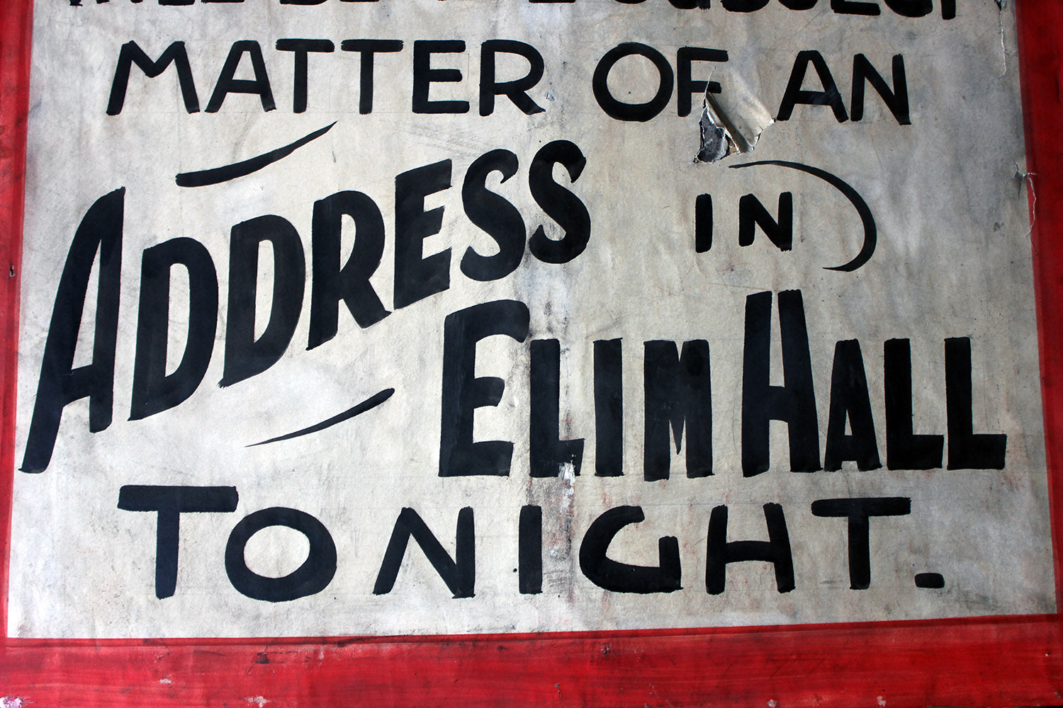 A Double-Sided Scottish Elim Pentecostal Church Movement Placard c.1930-50