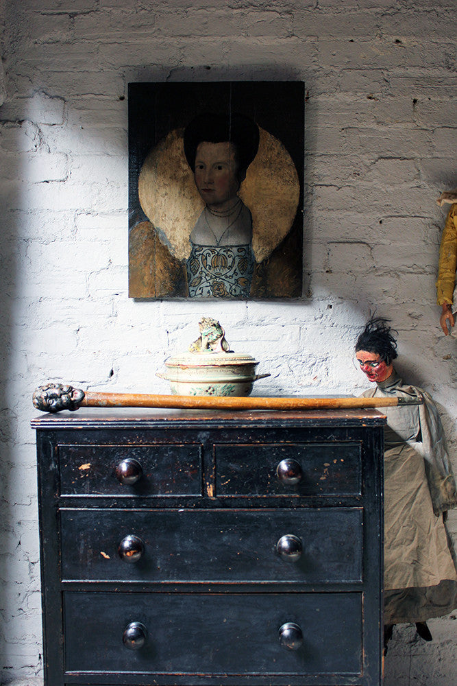 A Good 16thC English School Oil on Oak Panel Portrait of an Elizabethan Lady