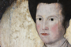 A Good 16thC English School Oil on Oak Panel Portrait of an Elizabethan Lady