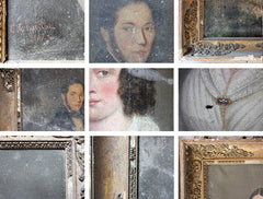 A Good Pair of c.1842 French School Provincial Oil on Canvas Portraits of a Gentleman & His Wife