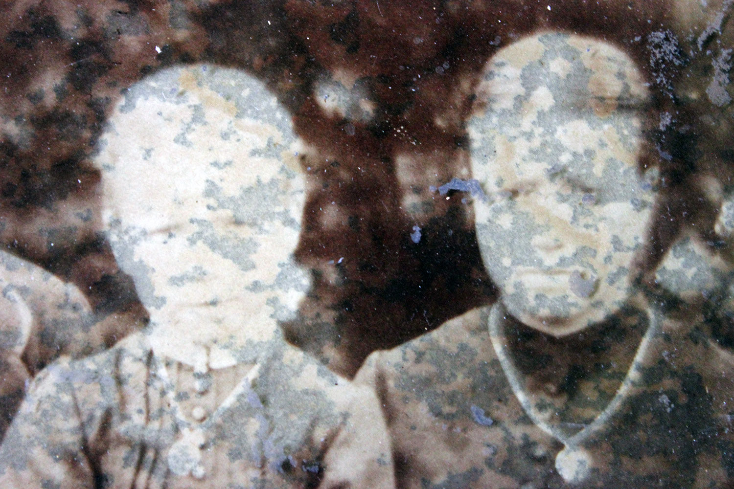 A Distressed Mid 19thC French Framed Daguerreotype of a Family
