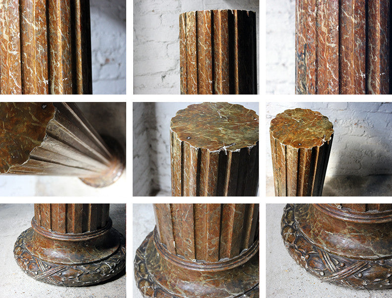 A Decorative Faux Sienna Marble Plaster Column c.1890