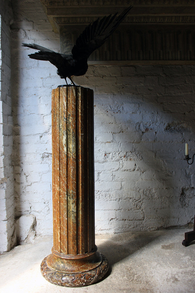 A Decorative Faux Sienna Marble Plaster Column c.1890