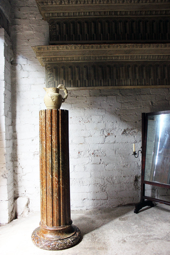 A Decorative Faux Sienna Marble Plaster Column c.1890