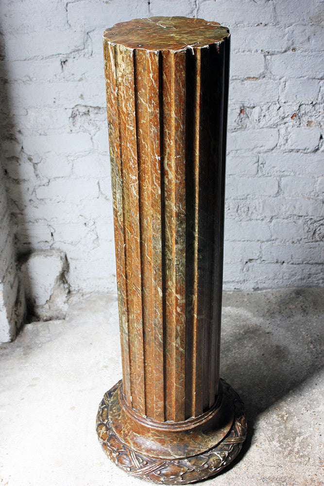 A Decorative Faux Sienna Marble Plaster Column c.1890