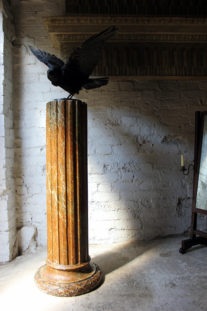 A Decorative Faux Sienna Marble Plaster Column c.1890