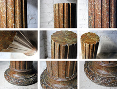 A Decorative Faux Sienna Marble Plaster Column c.1890