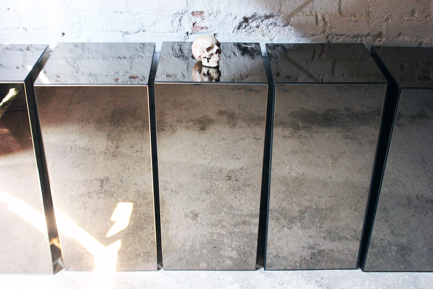A Fantastic Group of Five Mirrored Pedestals c.1970-80