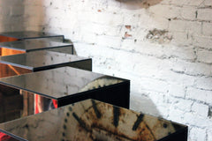 A Fantastic Group of Five Mirrored Pedestals c.1970-80
