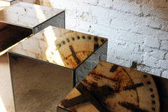 A Fantastic Group of Five Mirrored Pedestals c.1970-80