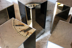 A Fantastic Group of Five Mirrored Pedestals c.1970-80