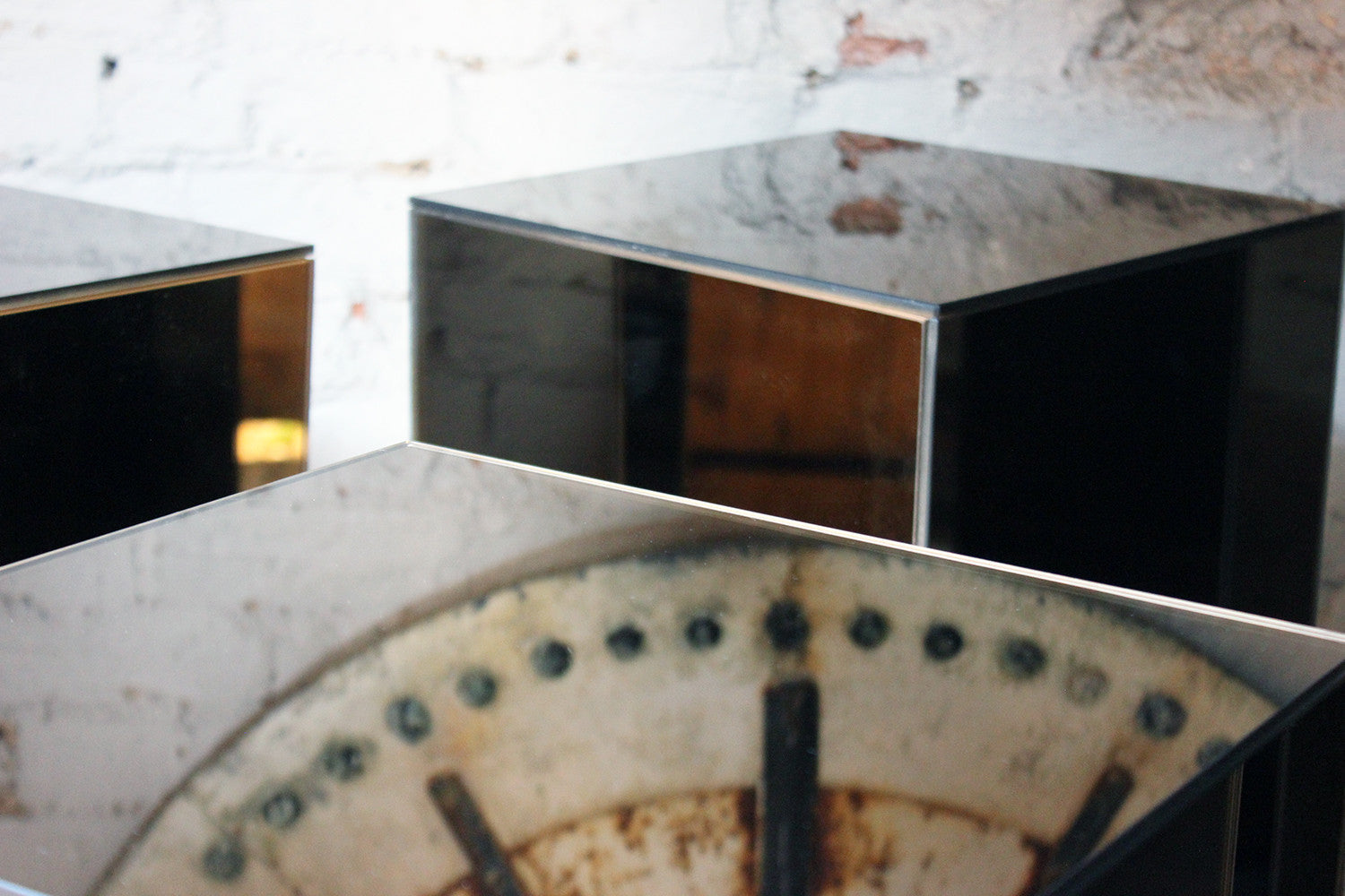 A Fantastic Group of Five Mirrored Pedestals c.1970-80