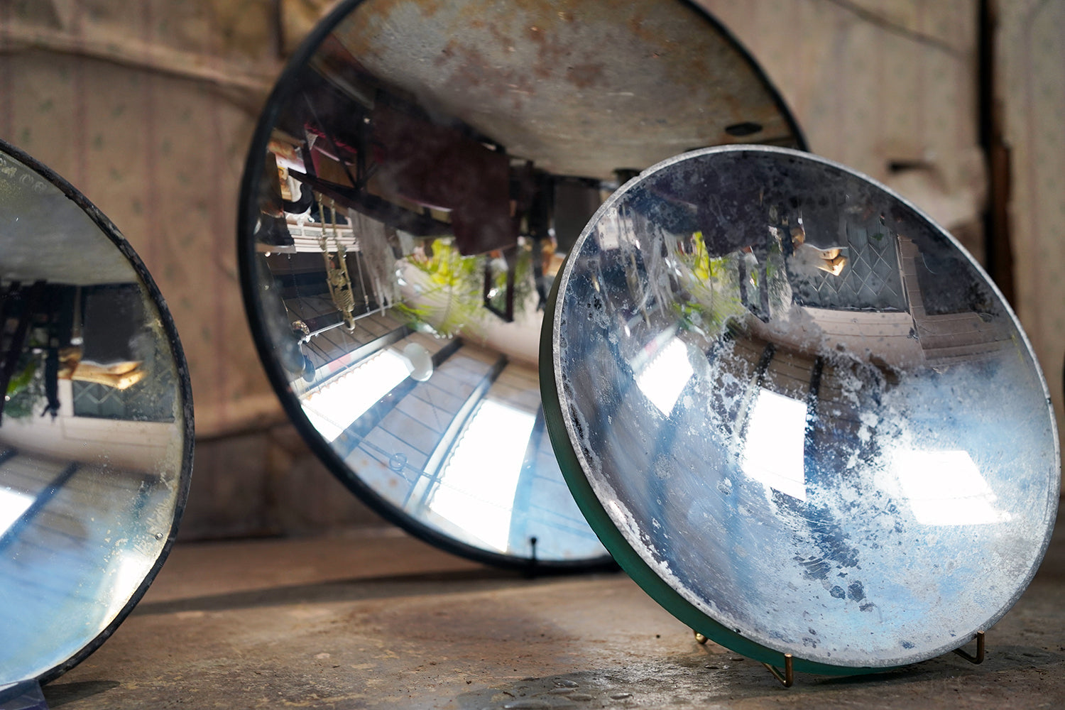 A Collection of Five Mid-20thC WWII Period Parabolic Concave & Prism Mirrors c.1940-68