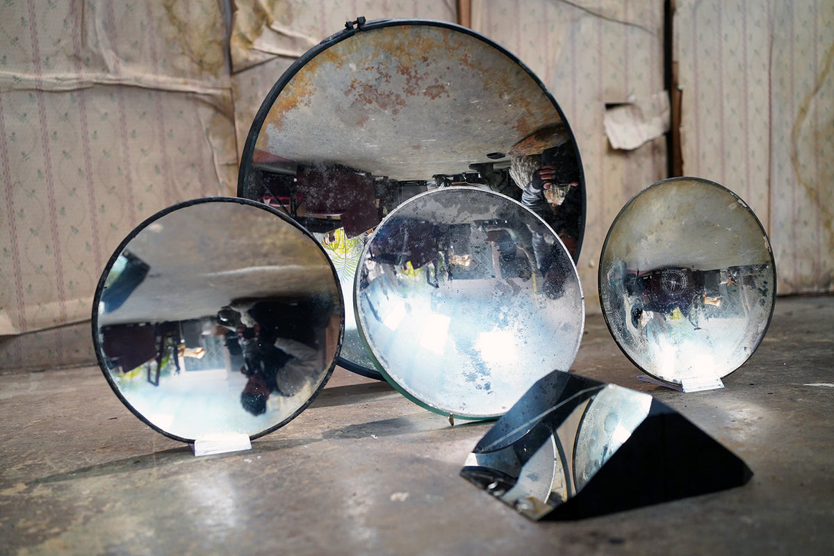 A Collection of Five Mid-20thC WWII Period Parabolic Concave & Prism Mirrors c.1940-68