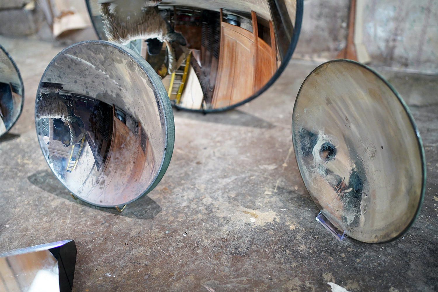 A Collection of Five Mid-20thC WWII Period Parabolic Concave & Prism Mirrors c.1940-68