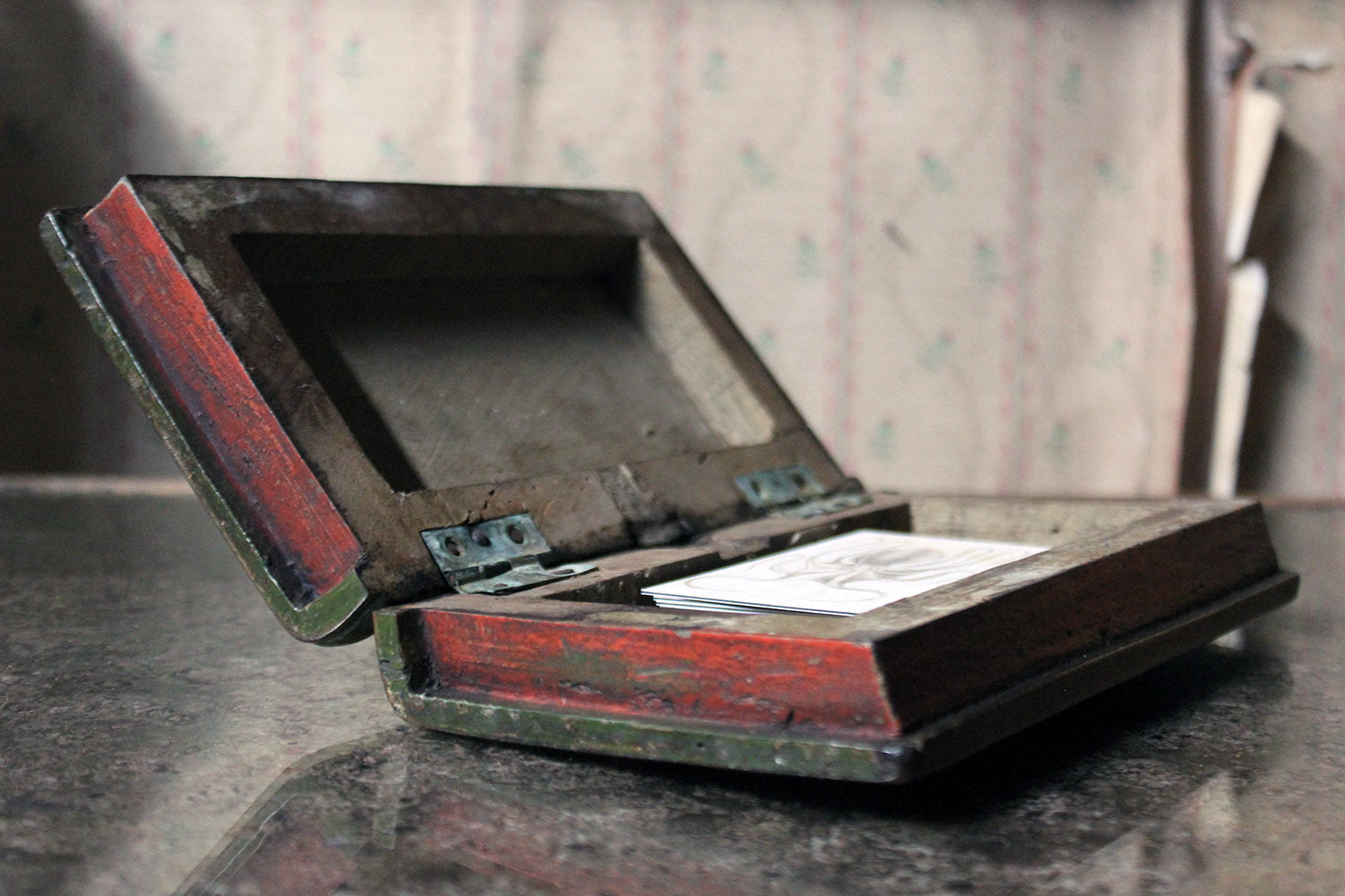 A George III Period Folk Art Painted Book Box c.1800