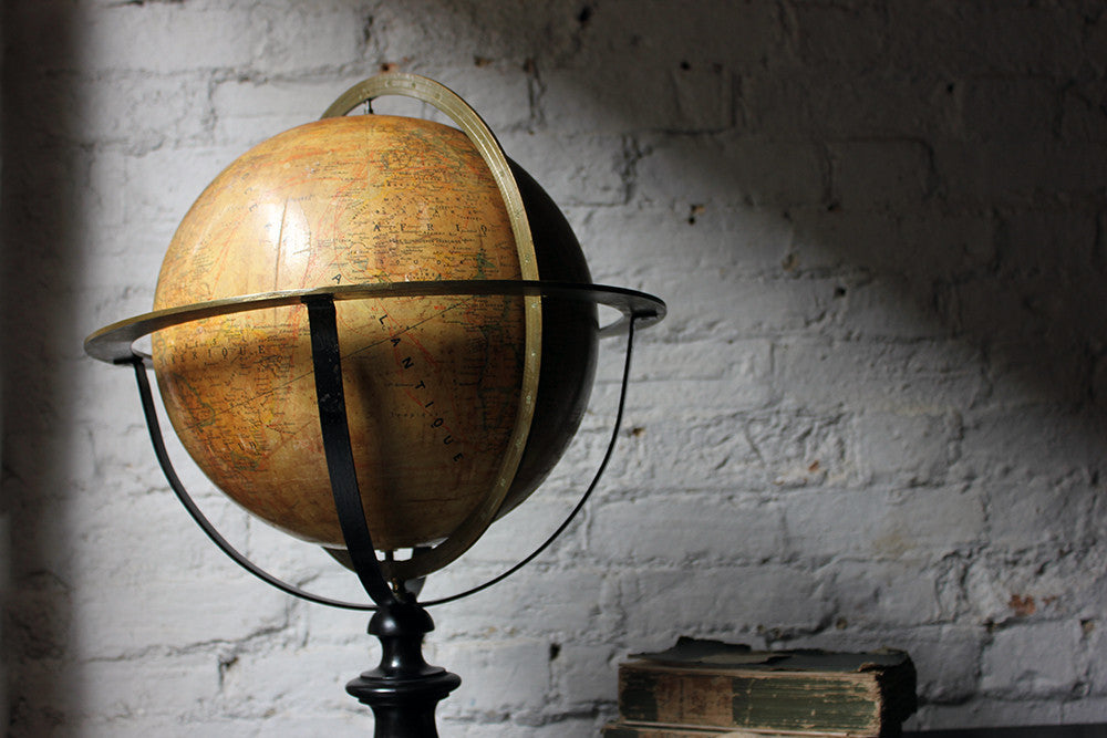 A Good c.1885 French Terrestrial Table Globe; “Globe Terrestre” prepared by J FOREST, Paris