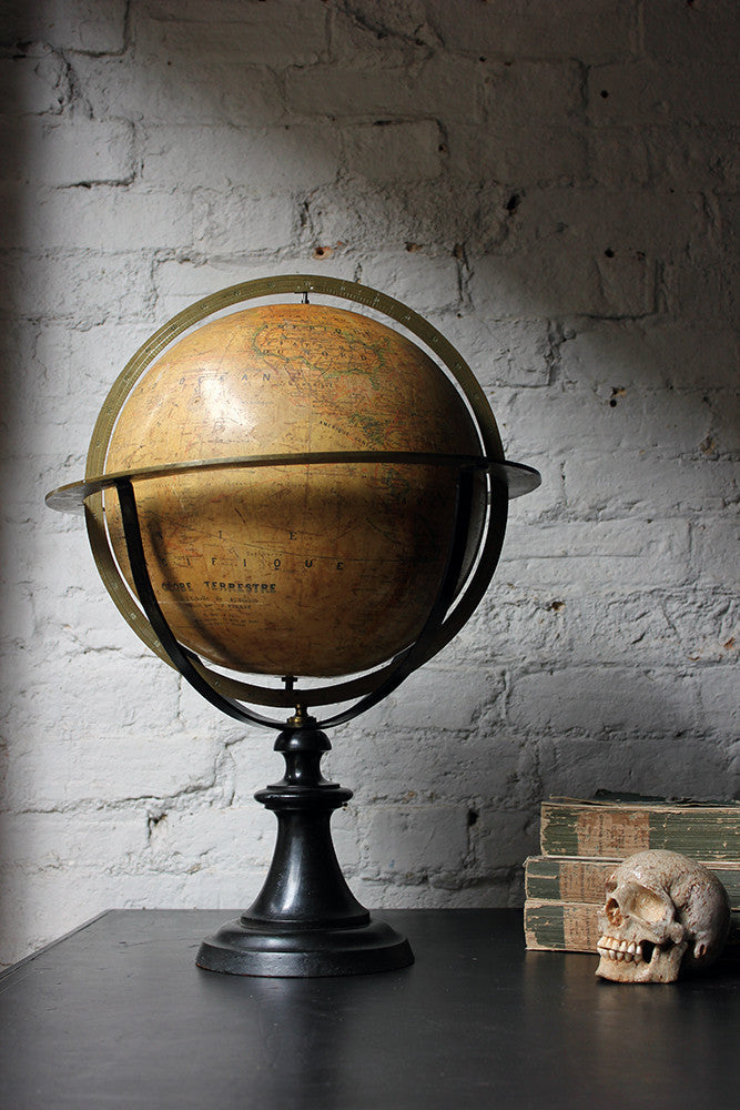 A Good c.1885 French Terrestrial Table Globe; “Globe Terrestre” prepared by J FOREST, Paris