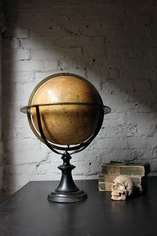 A Good c.1885 French Terrestrial Table Globe; “Globe Terrestre” prepared by J FOREST, Paris