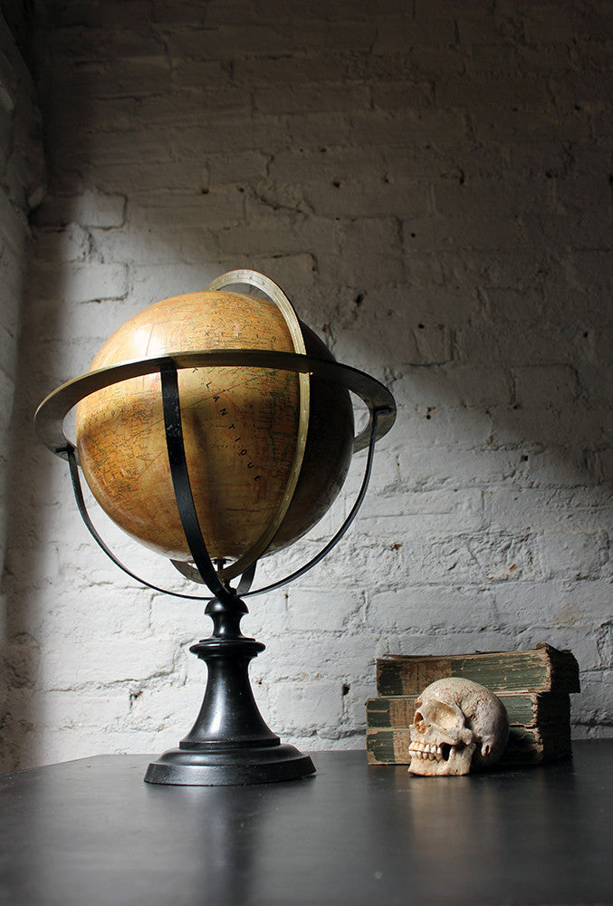 A Good c.1885 French Terrestrial Table Globe; “Globe Terrestre” prepared by J FOREST, Paris