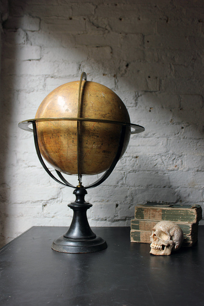 A Good c.1885 French Terrestrial Table Globe; “Globe Terrestre” prepared by J FOREST, Paris