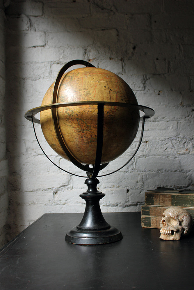 A Good c.1885 French Terrestrial Table Globe; “Globe Terrestre” prepared by J FOREST, Paris