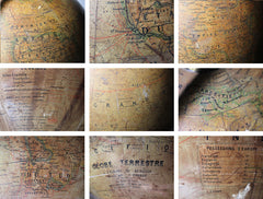 A Good c.1885 French Terrestrial Table Globe; “Globe Terrestre” prepared by J FOREST, Paris