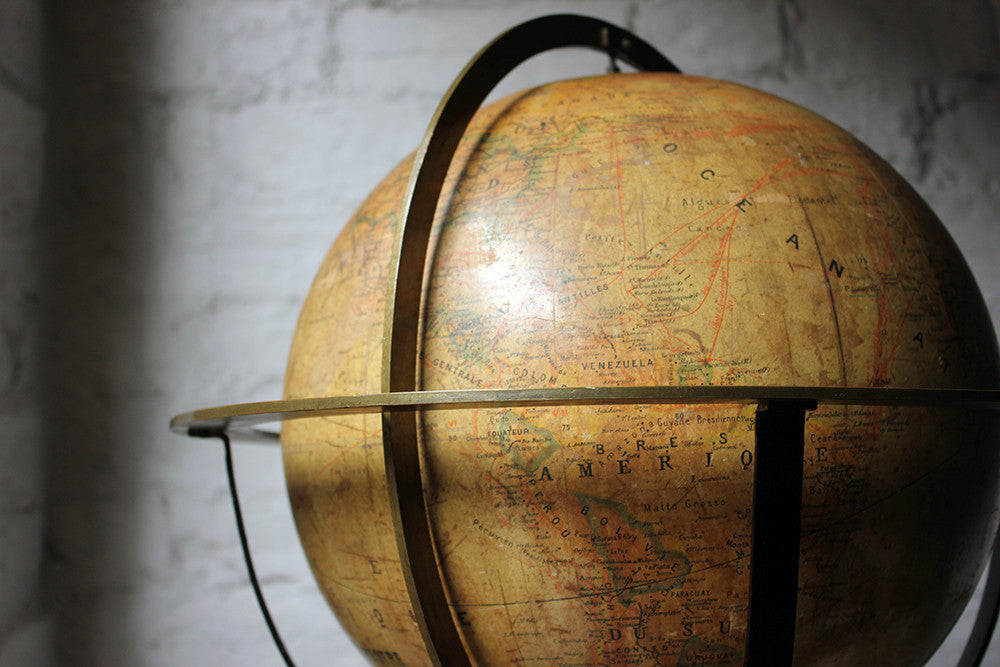 A Good c.1885 French Terrestrial Table Globe; “Globe Terrestre” prepared by J FOREST, Paris
