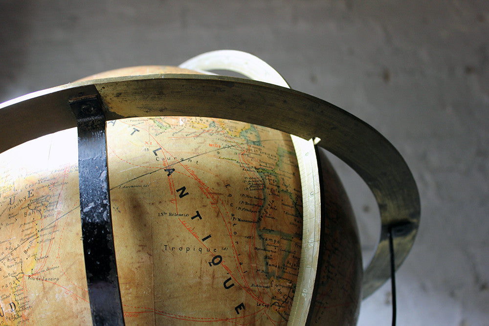 A Good c.1885 French Terrestrial Table Globe; “Globe Terrestre” prepared by J FOREST, Paris