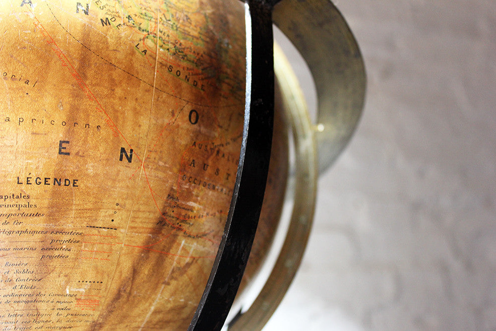 A Good c.1885 French Terrestrial Table Globe; “Globe Terrestre” prepared by J FOREST, Paris