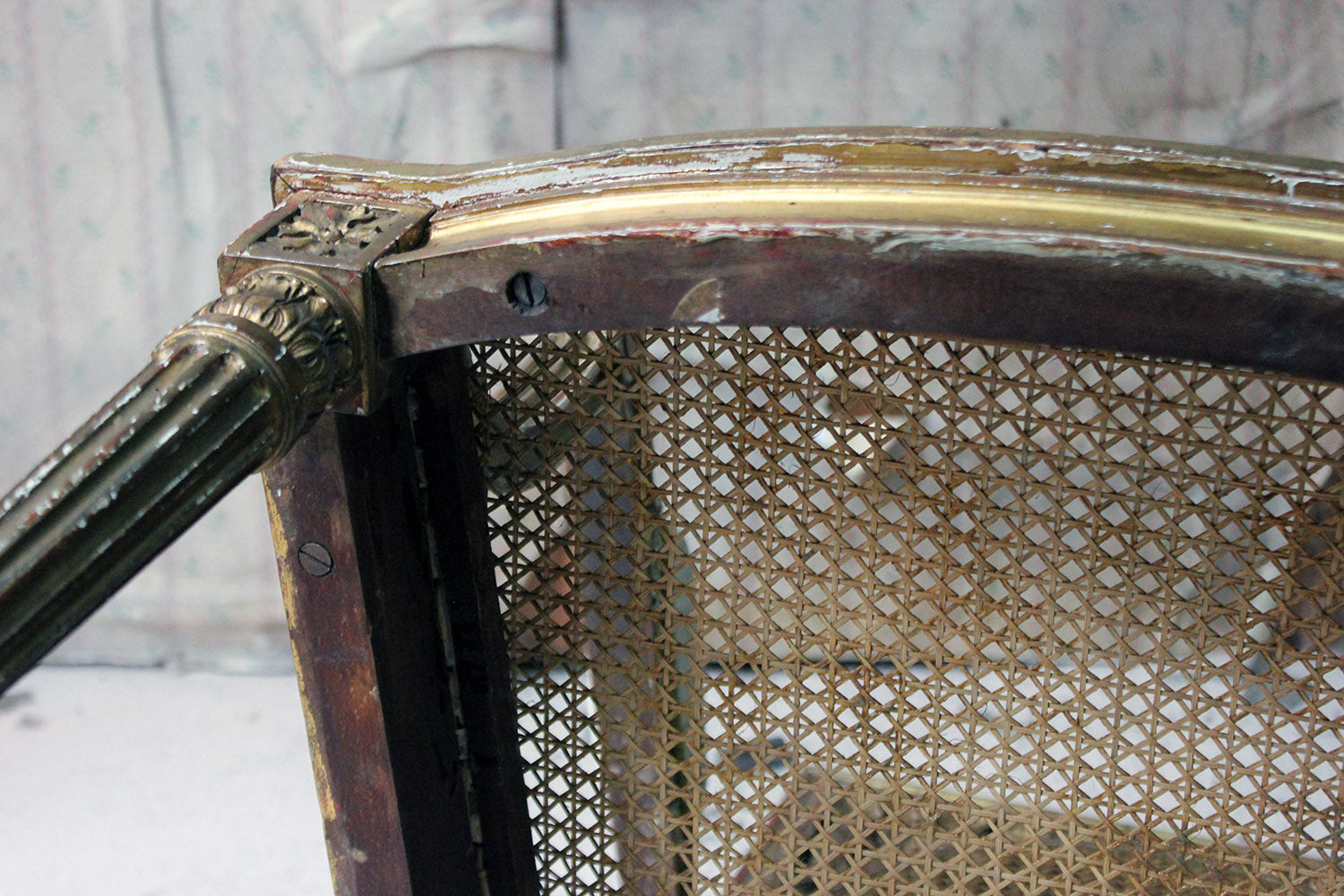 A 19thC French Carved Giltwood Open Armchair c.1880