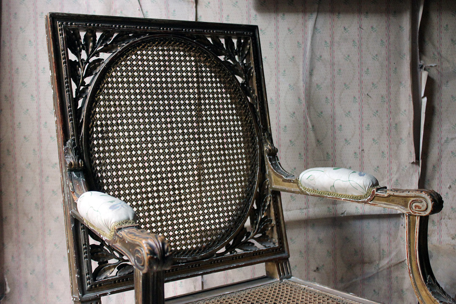 A 19thC French Carved Giltwood Open Armchair c.1880