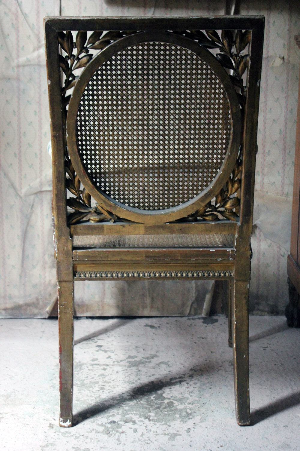 A 19thC French Carved Giltwood Open Armchair c.1880