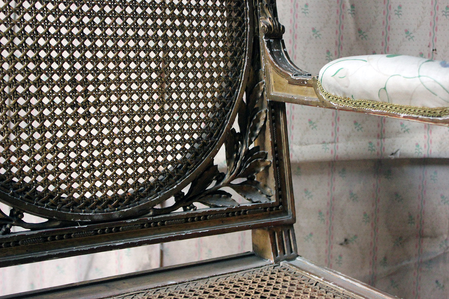A 19thC French Carved Giltwood Open Armchair c.1880