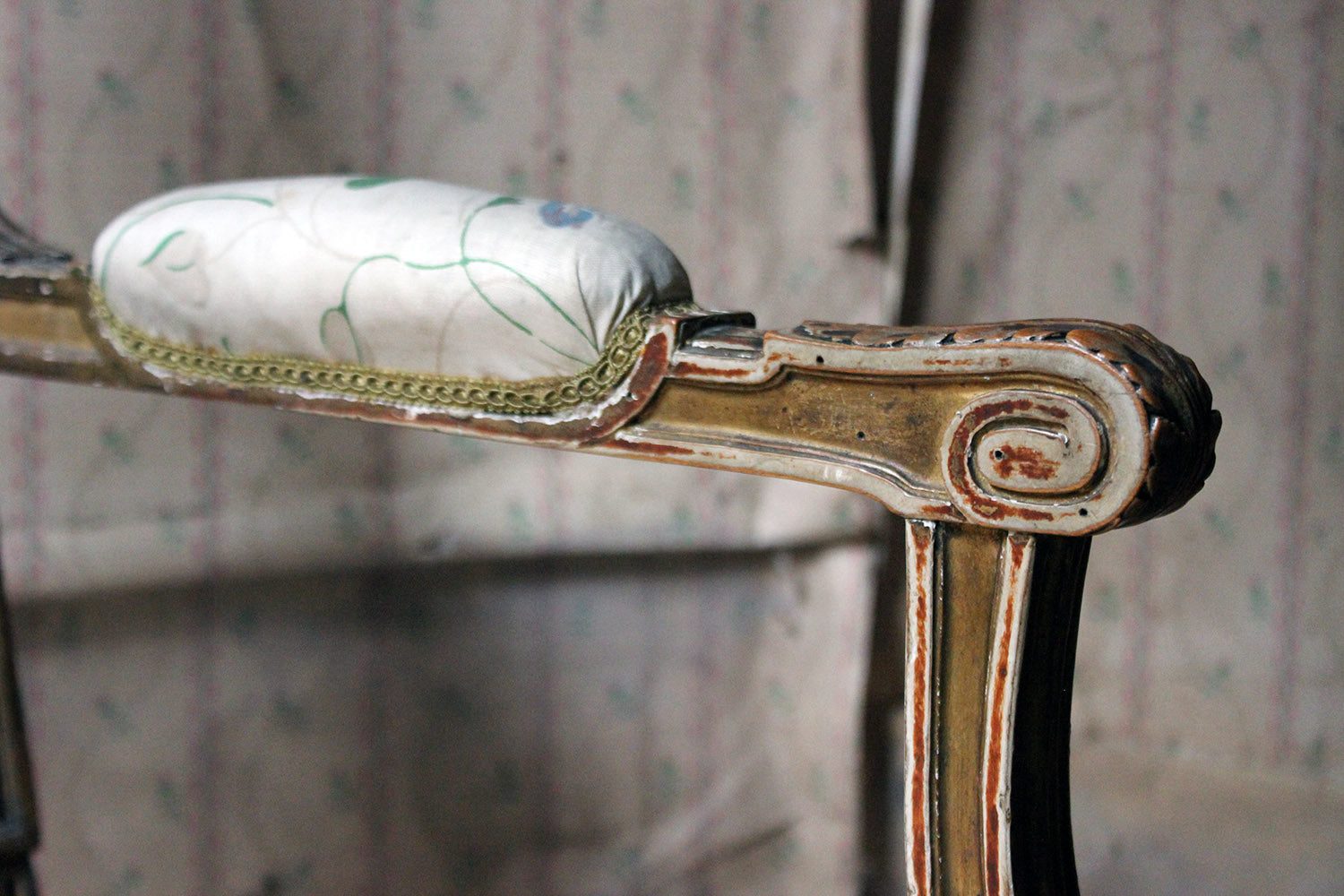 A 19thC French Carved Giltwood Open Armchair c.1880