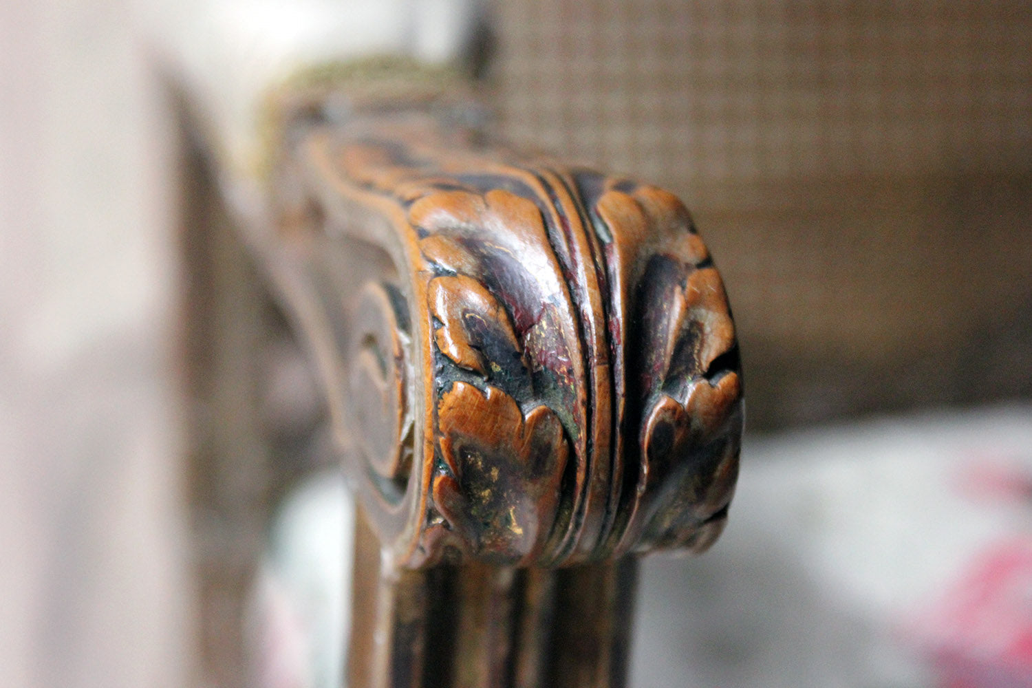 A 19thC French Carved Giltwood Open Armchair c.1880