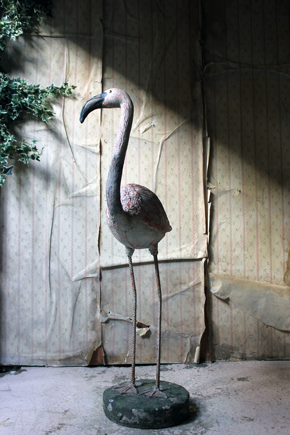 A French Mid-20thC Painted Garden Statue of a Greater Flamingo
