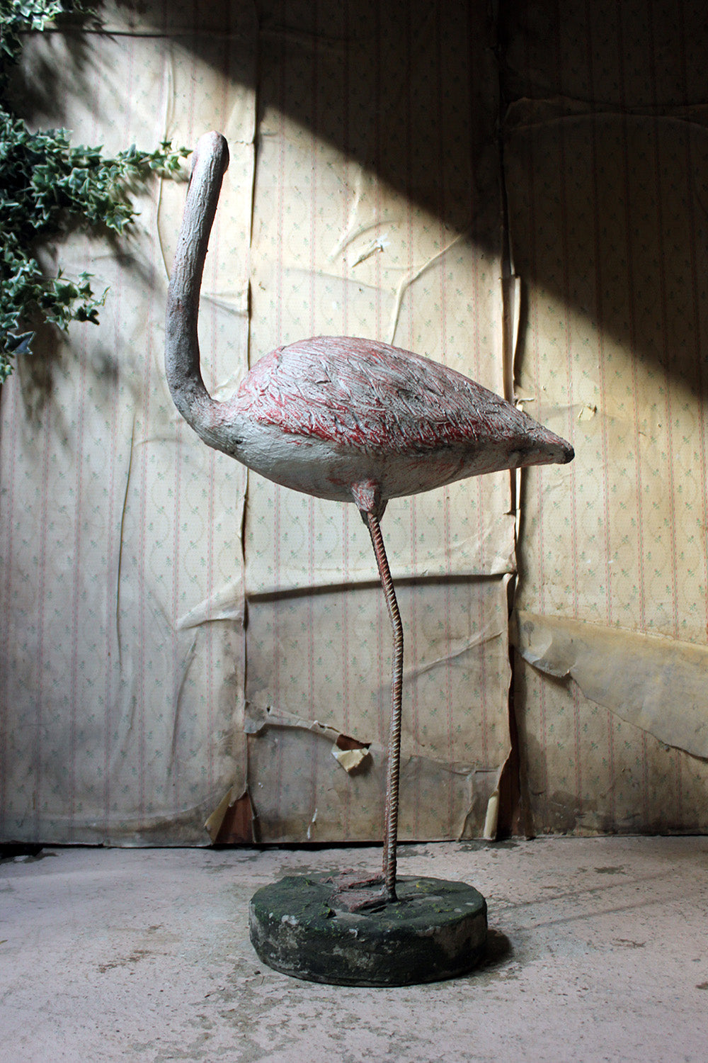 A French Mid-20thC Painted Garden Statue of a Greater Flamingo