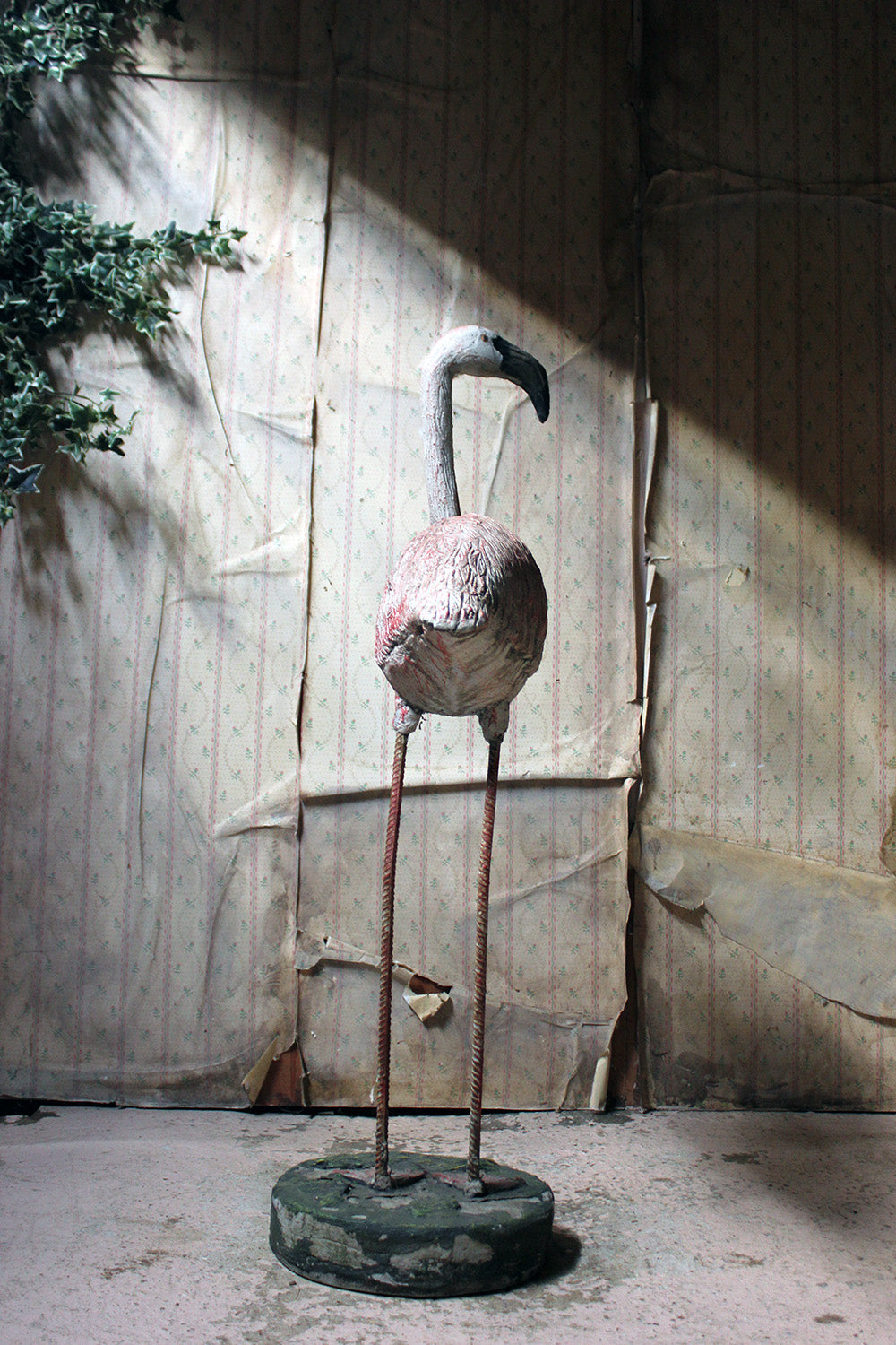 A French Mid-20thC Painted Garden Statue of a Greater Flamingo