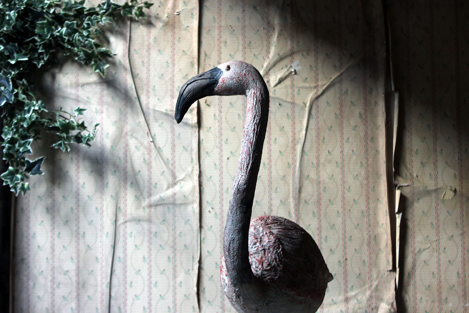 A French Mid-20thC Painted Garden Statue of a Greater Flamingo