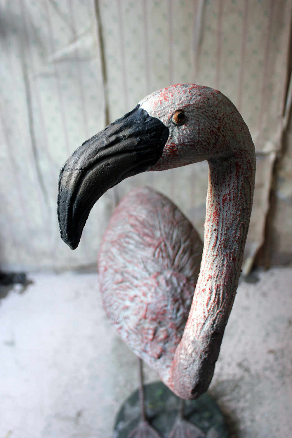 A French Mid-20thC Painted Garden Statue of a Greater Flamingo