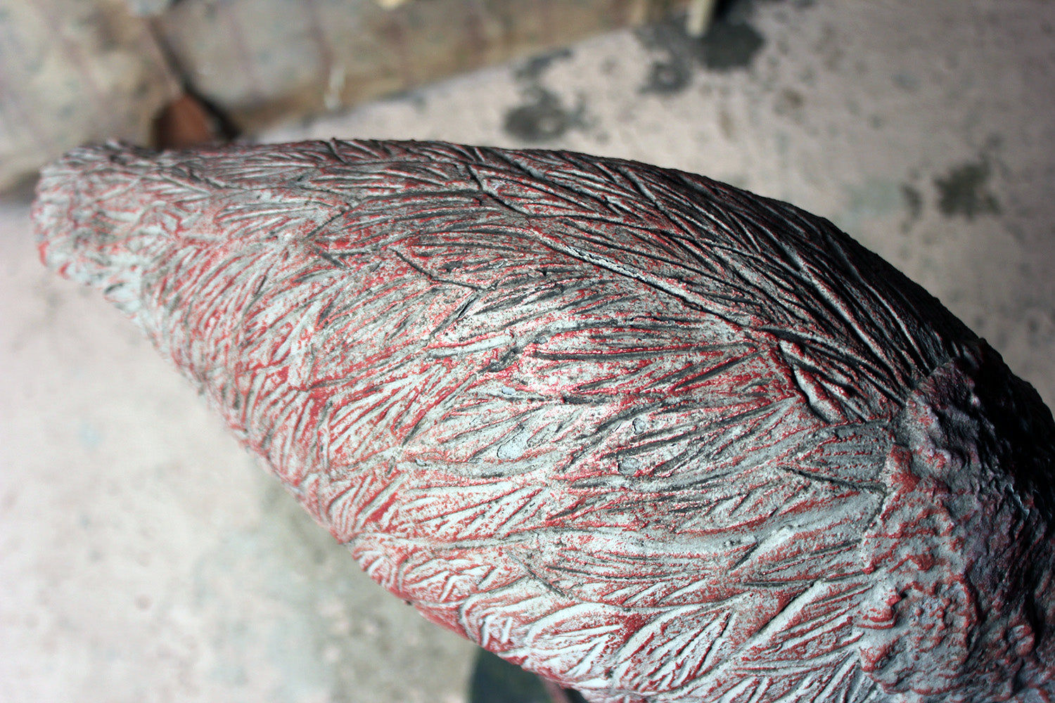 A French Mid-20thC Painted Garden Statue of a Greater Flamingo